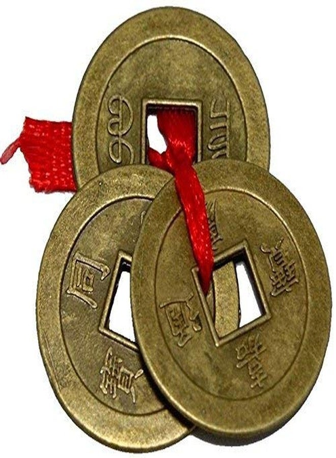 GJ Grand Jhaiji Feng Shui 1 Set of 3 Wealth Coins Showpiece Showpiecesize - 2.5 cm Copper - Image 1